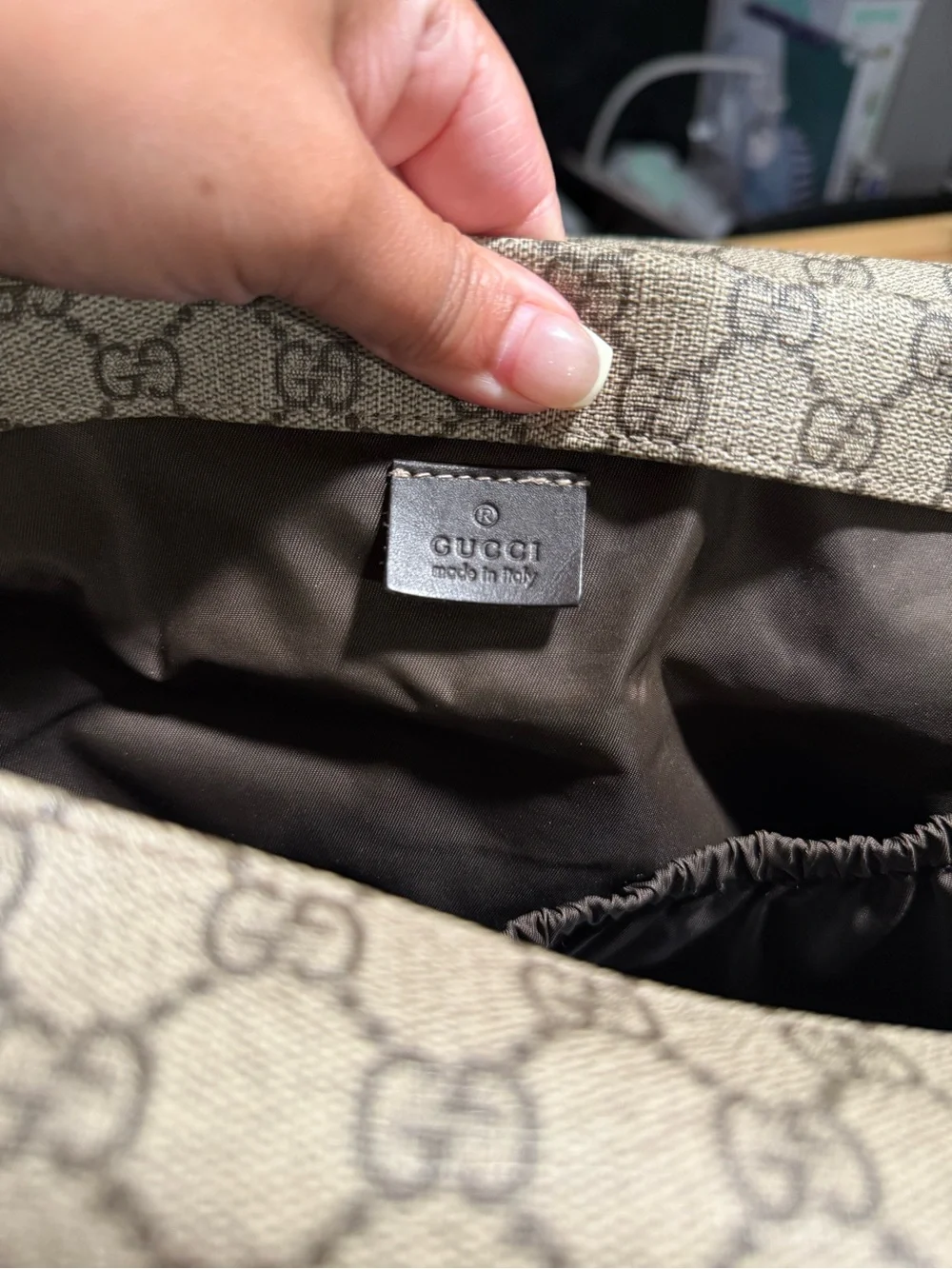 Gucci Beige & Brown GG Monogram diaper bag